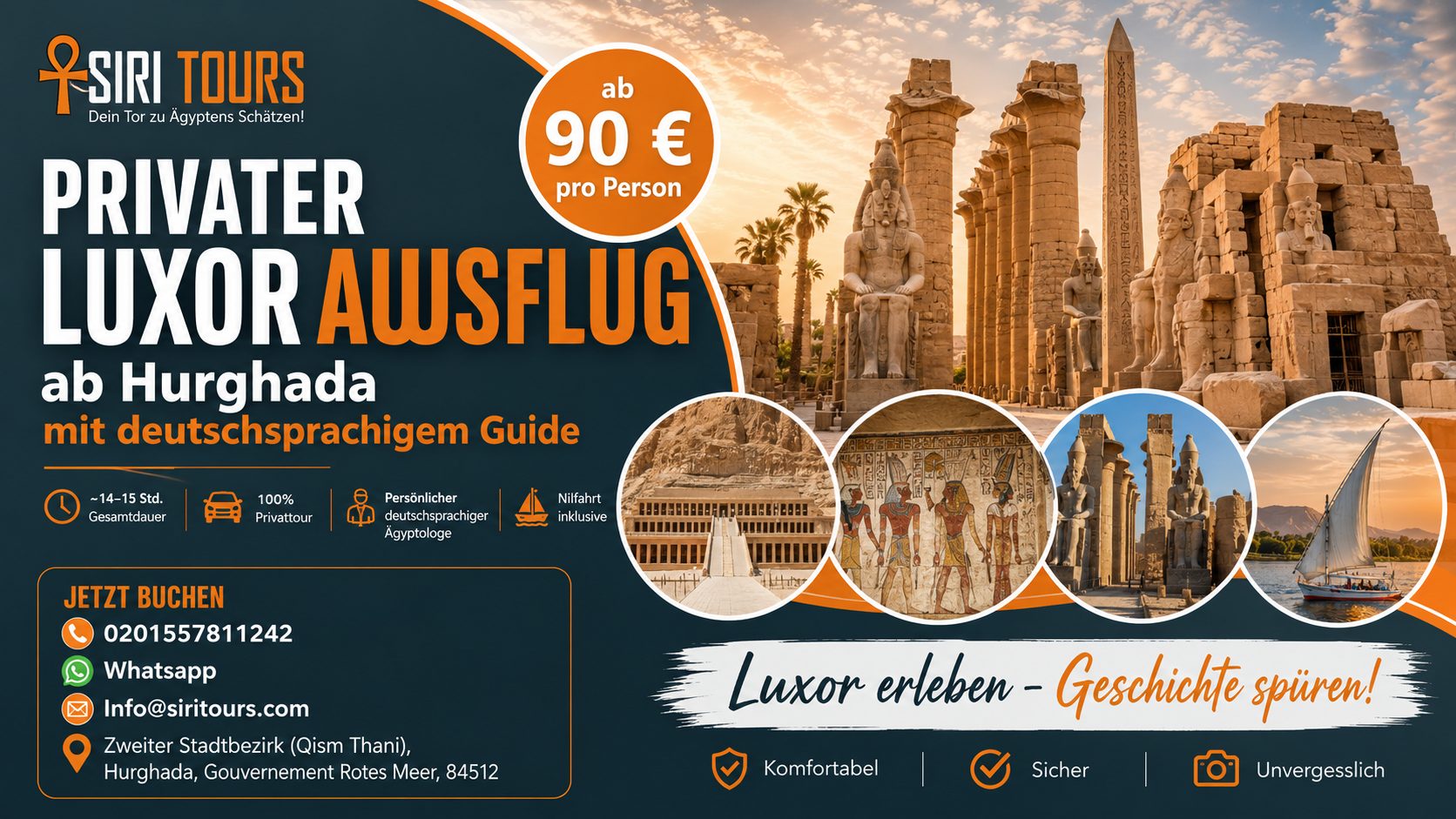 Privater Luxor Ausflug ab Hurghada mit deutschsprachigem Guide