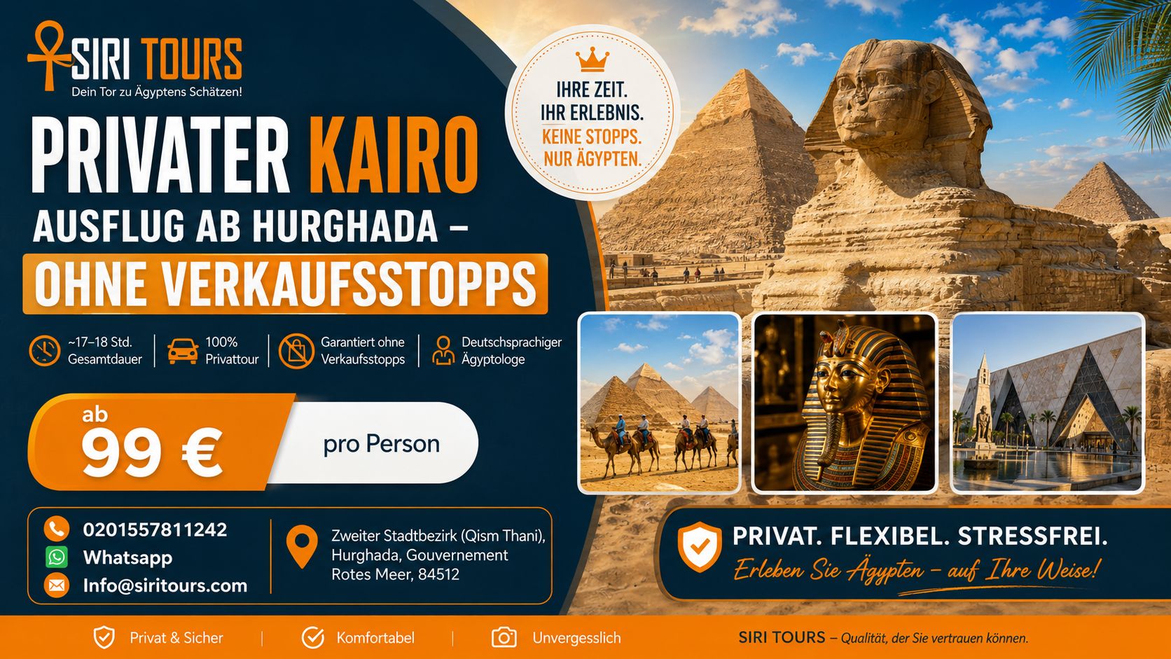Privater Kairo Ausflug ab Hurghada – Ohne Verkaufsstopps
