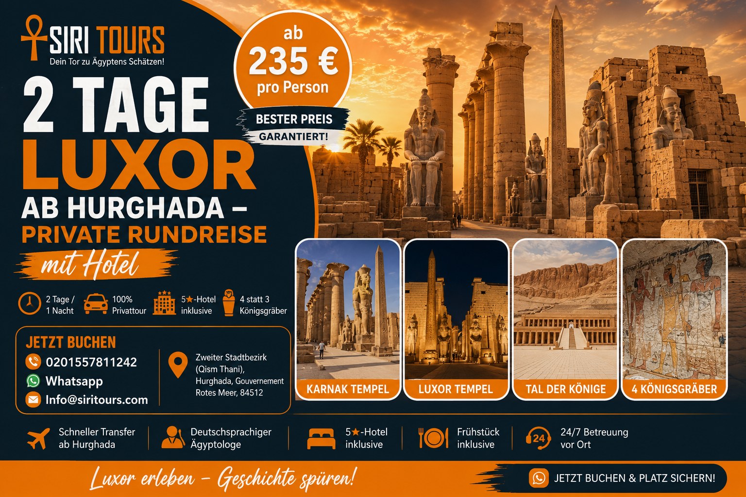 2 Tage Luxor ab Hurghada – Private Rundreise mit Hotel