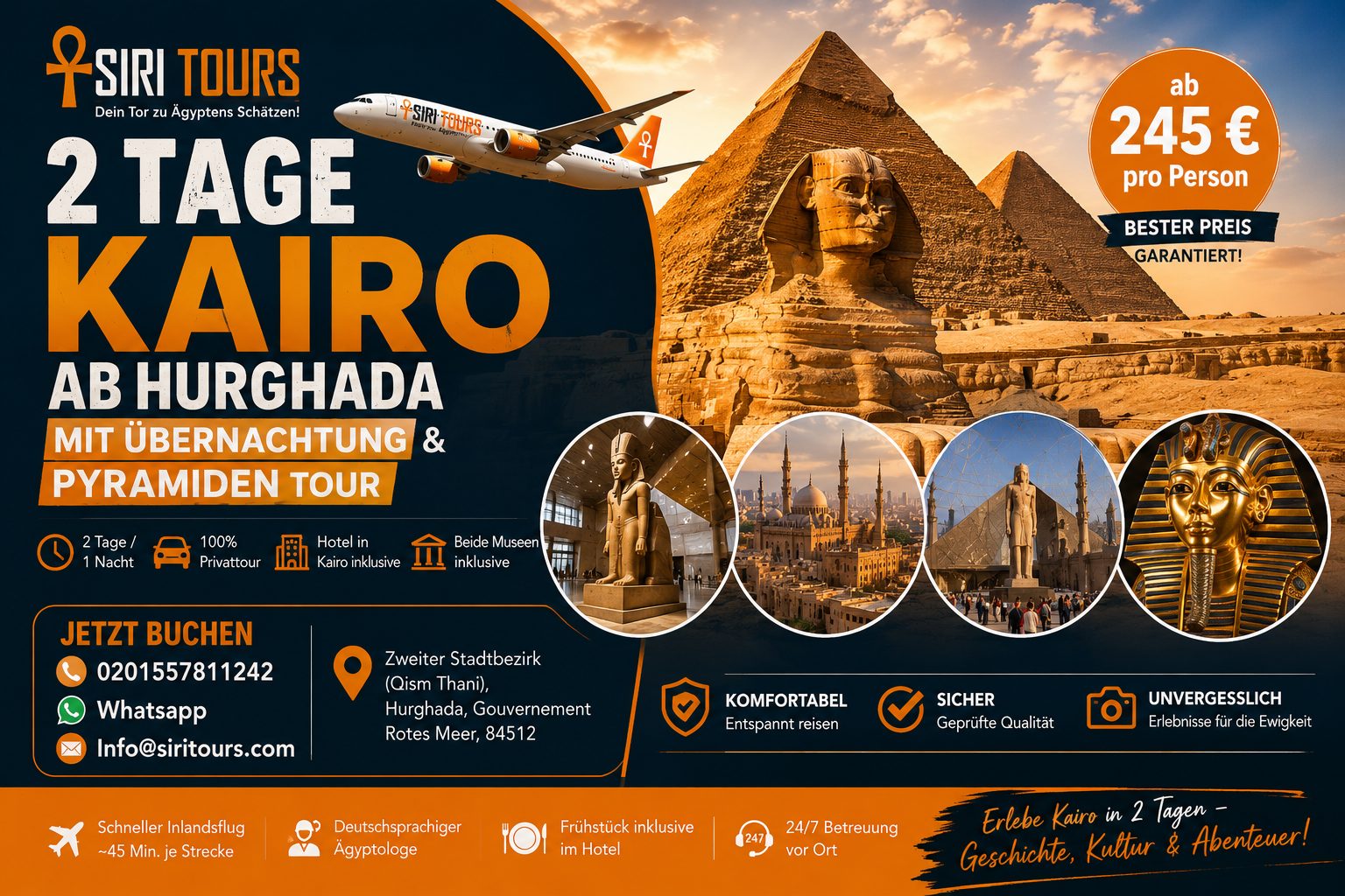 2 Tage Kairo ab Hurghada mit Übernachtung & Pyramiden Tour