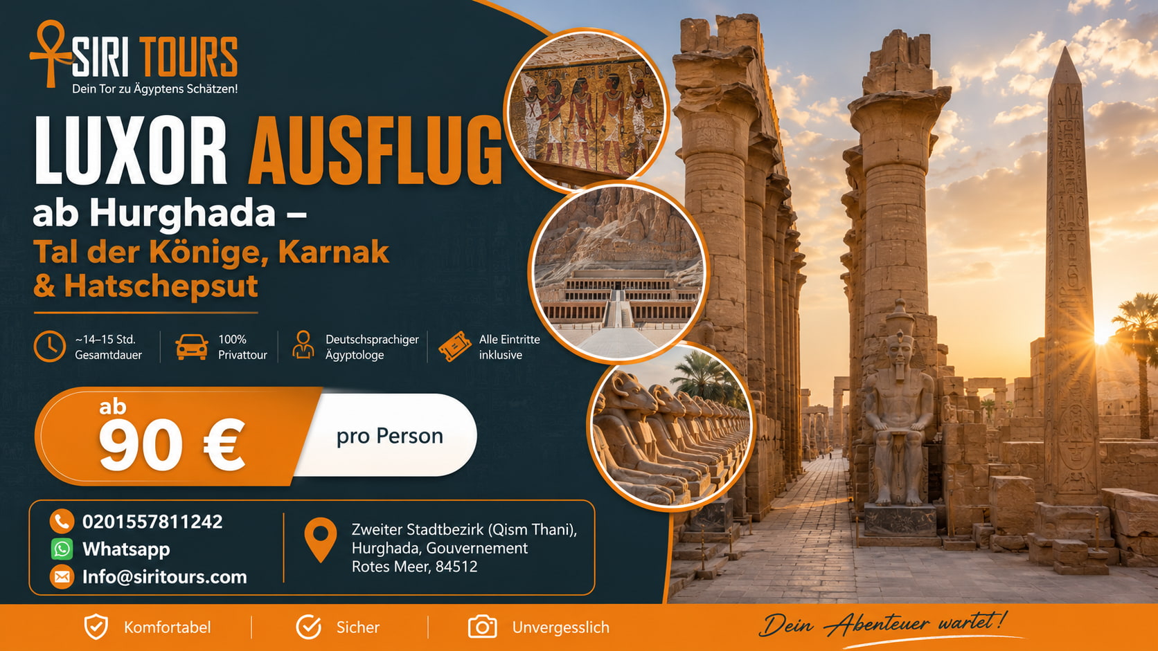 Luxor Ausflug ab Hurghada – Tal der Könige, Karnak & Hatschepsut